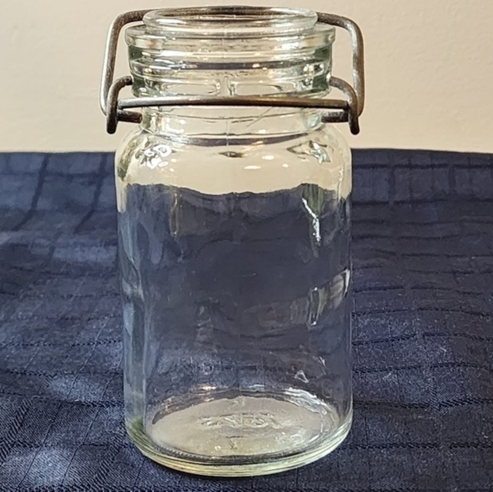 Kearns Glass Clear 4 Stars Half Pint Jar Marked K 1873 No Lid